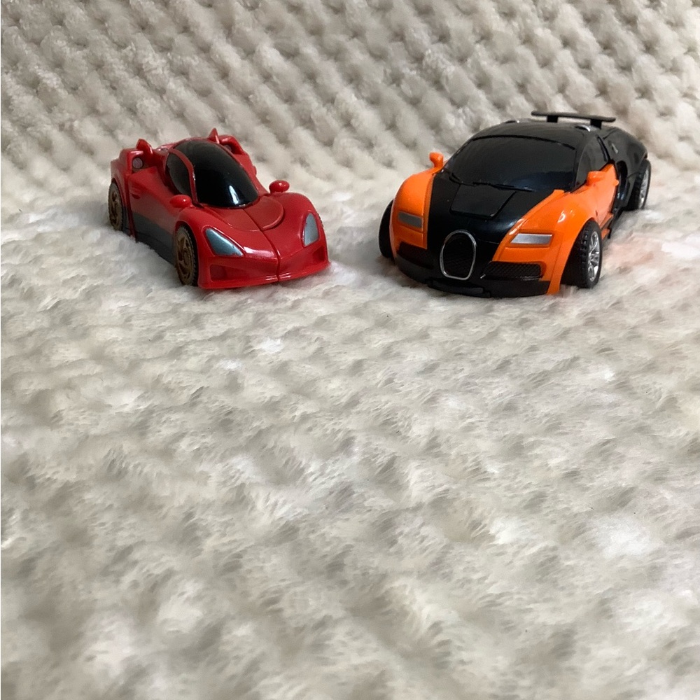 Red and Orange Toy Cars